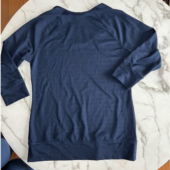 Eddie Bauer Textured Scoop Neck Top, Quarter Length Sleeve, Blue, Large - Picture 11 of 11